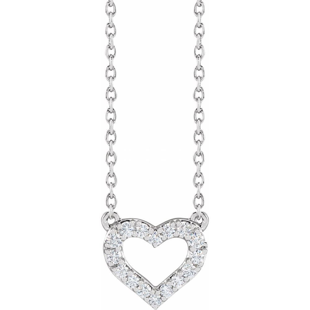 Gleaming Love 14K Gold Diamond Heart Necklace