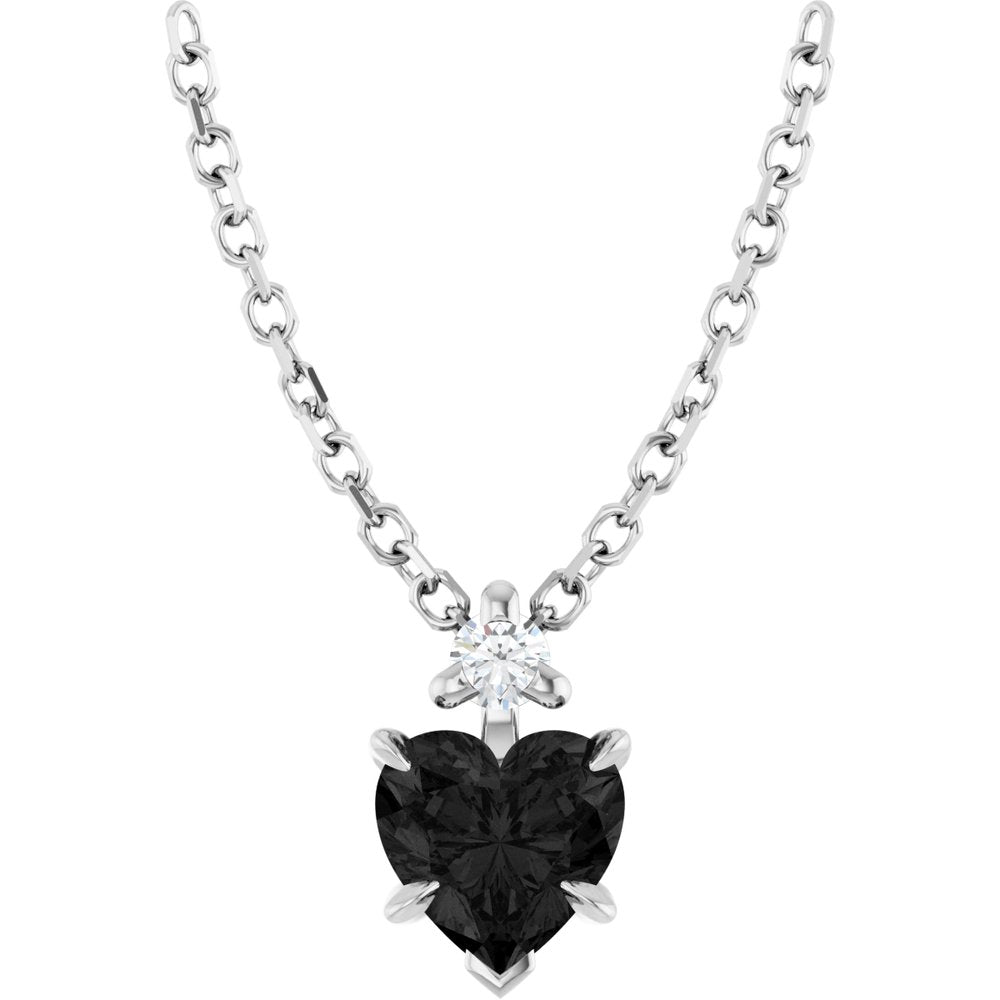 Heartfelt Radiance 14k Gold Diamond & Heart Necklace